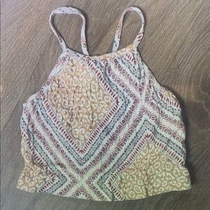 Patterned Tan and Brown Kids Tank Top